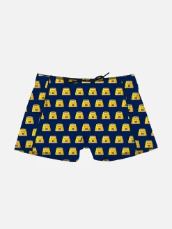 Lycra-Badeshorts für Jungen mit Autoaufdruck