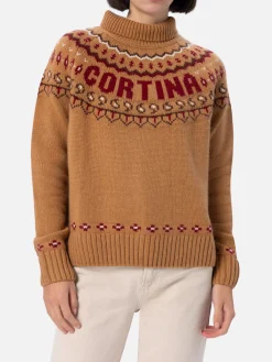 Maglione da donna in misto cashmere Meghan con jacquard nordico