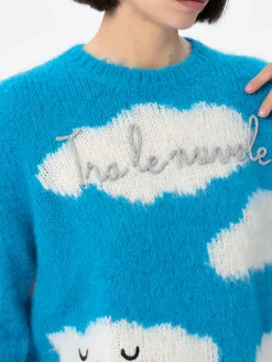 Maglione da donna in misto alpaca Queen con ricamo Tra le Nuvole