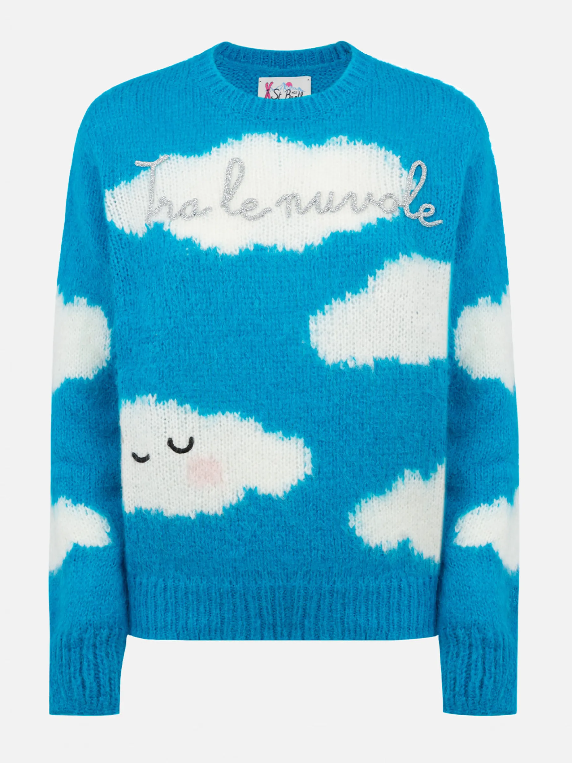 Maglione da donna in misto alpaca Queen con ricamo Tra le Nuvole