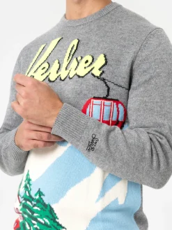 Maglione da uomo in misto cashmere Heron con jacquard verbier