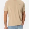 Man beige heavy cotton t-shirt Arnott with St. Barth embroidery