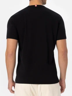 Man black heavy cotton t-shirt Arnott with St. Barth embroidery