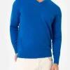 Man bluette V neck cashmere blend sweater Regent
