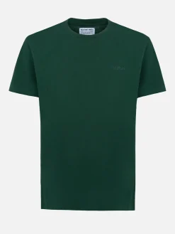 Man British green heavy cotton t-shirt Arnott with St. Barth embroidery