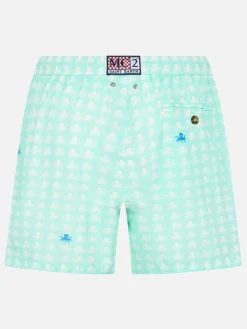 Man Comfort Light Badeshorts mit Oktopus-Print