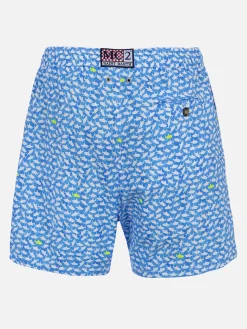 Man Comfort Light Badeshorts mit Hai-Aufdruck