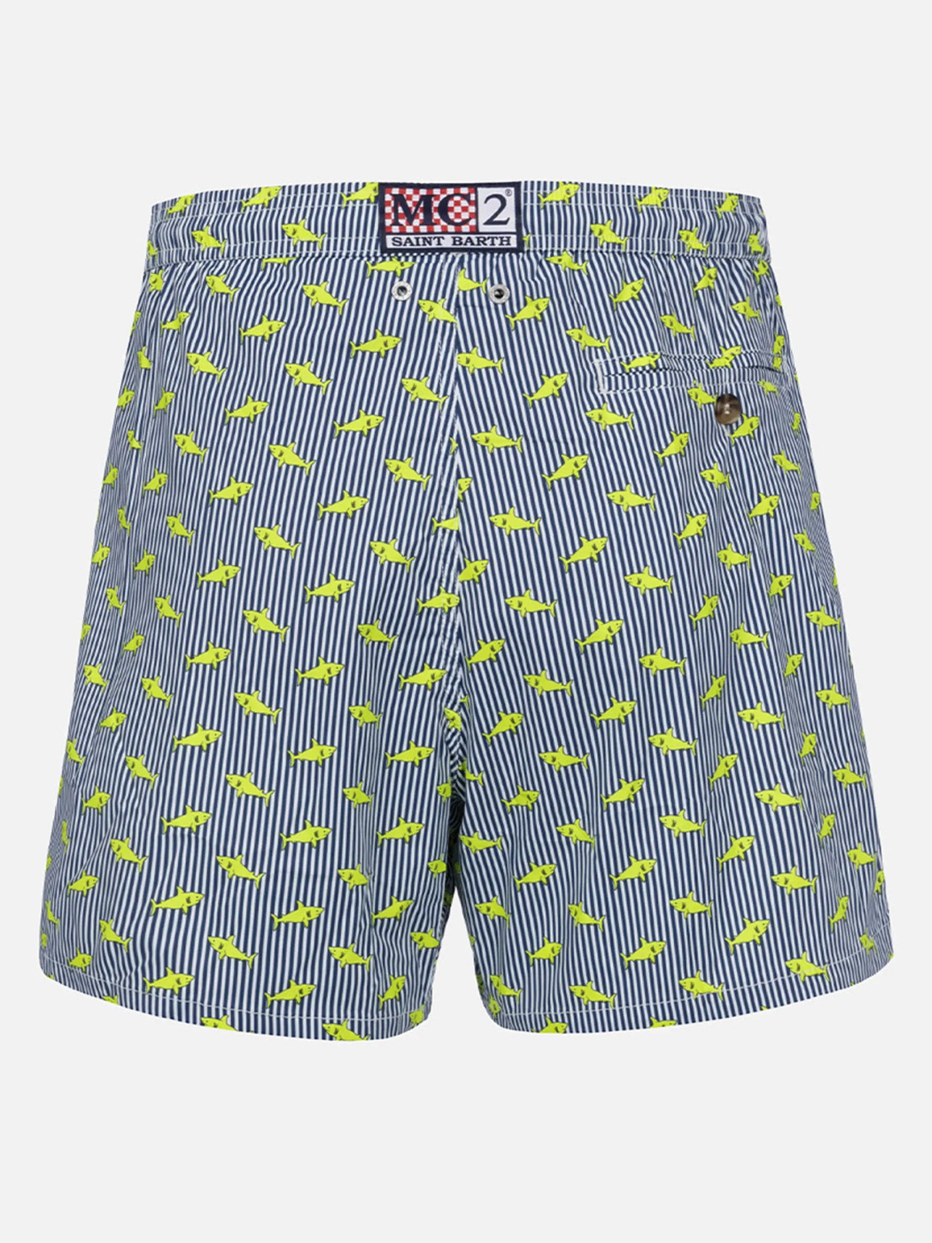 Man Comfort Light Badeshorts mit Hai-Aufdruck