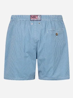 Man Comfort Light Badeshorts mit Gingham-Print