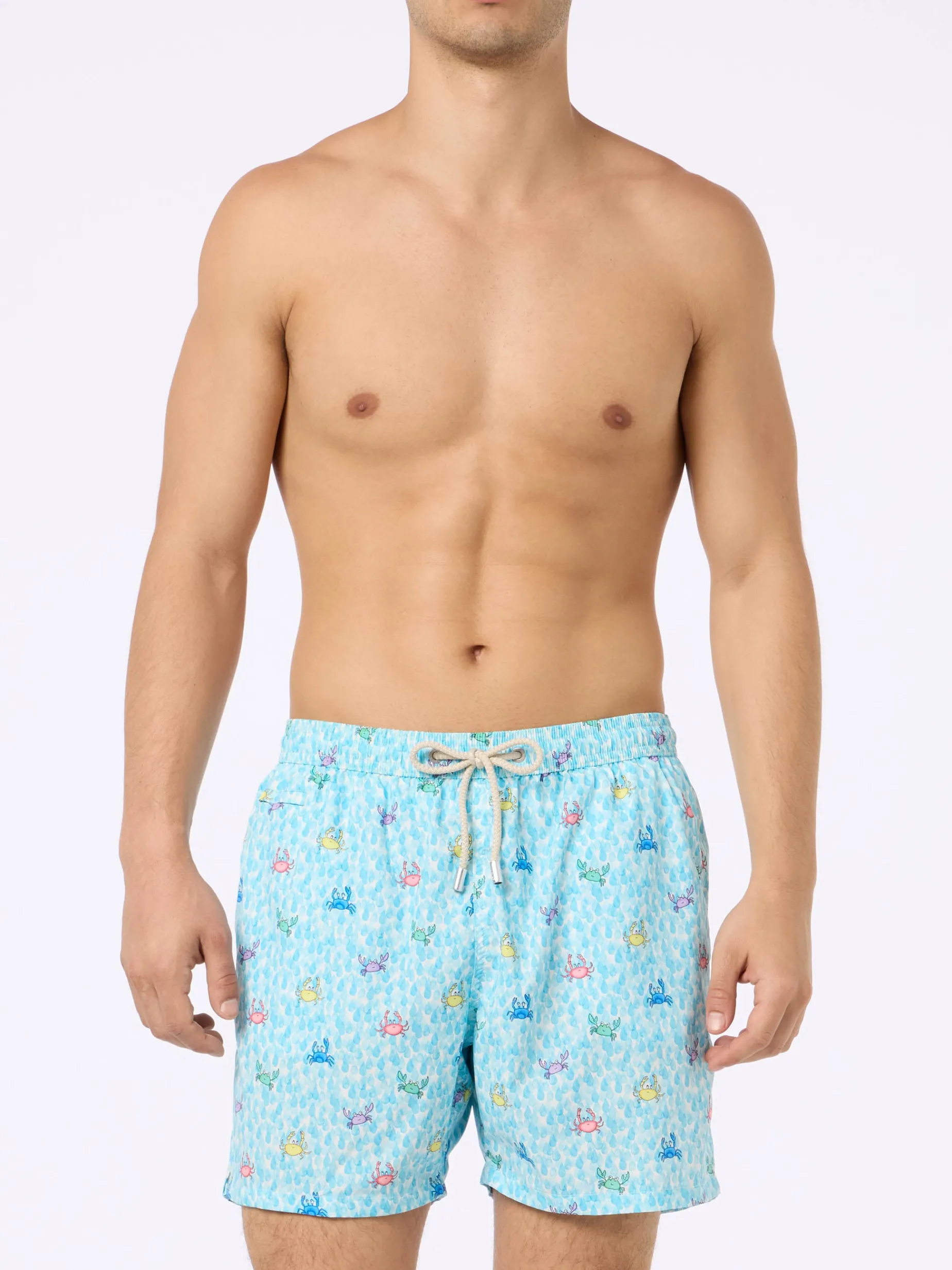 Man Comfort Light Badeshorts mit Krabben-Print