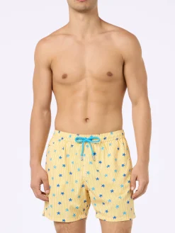 Man Comfort Light Badeshorts mit Seestern-Print