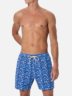 Man Comfort Light Badeshorts mit Fischaufdruck