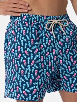 Man Comfort Light Badeshorts mit Quallen-Print