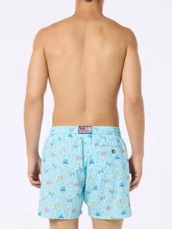Man Comfort Light Badeshorts mit Krabben-Print