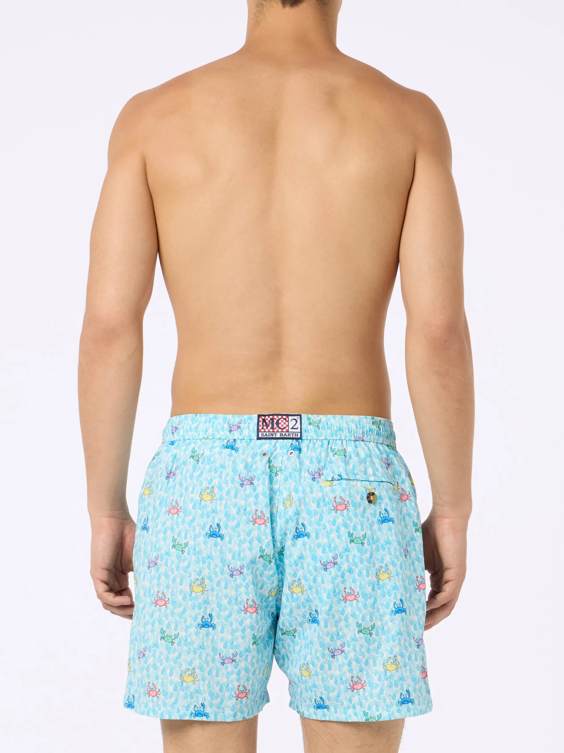 Man Comfort Light Badeshorts mit Krabben-Print