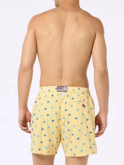 Man Comfort Light Badeshorts mit Seestern-Print