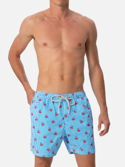 Man Comfort Light Badeshorts mit Krabben-Print