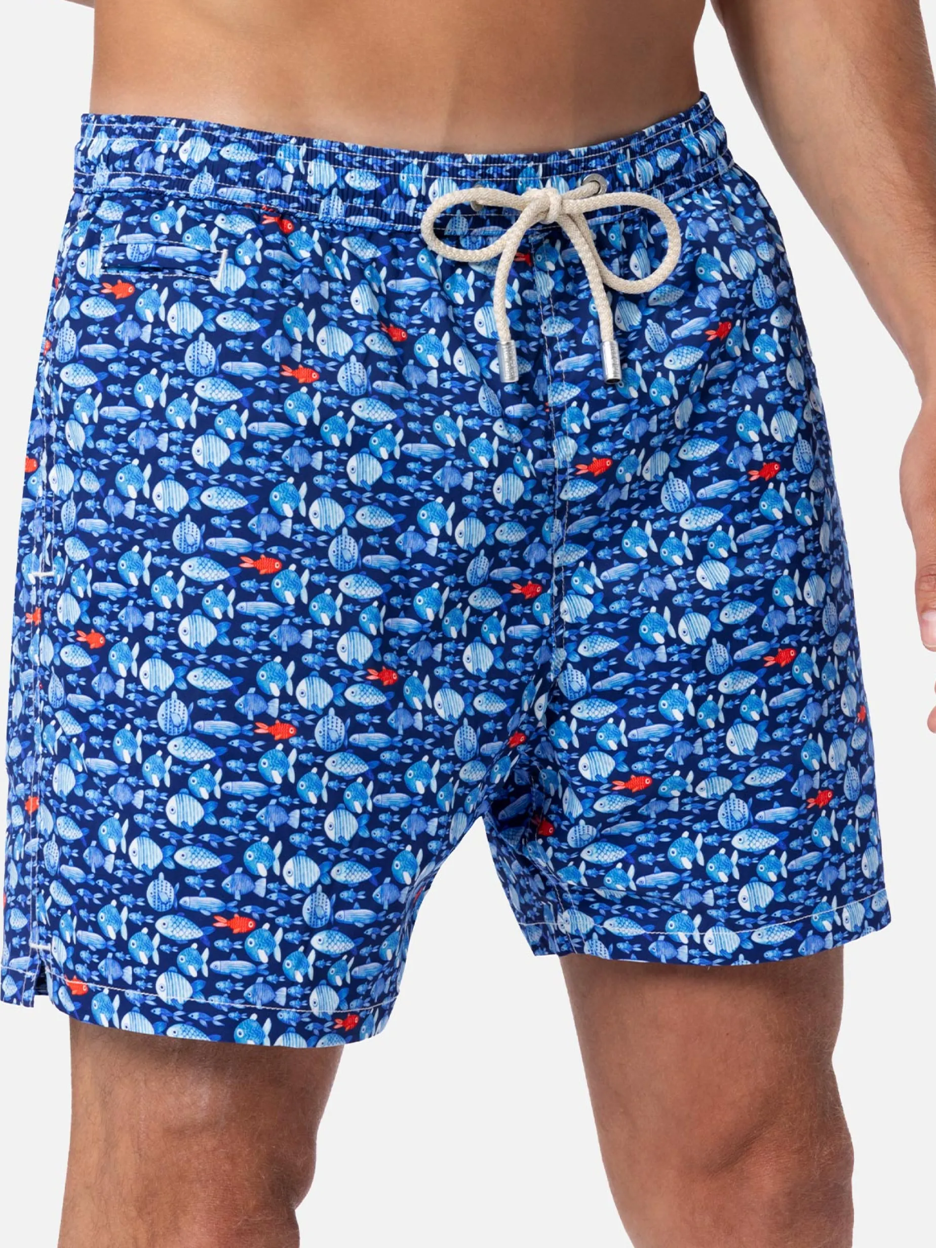 Man Comfort Light Badeshorts mit Fischaufdruck