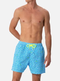 Man Comfort Light Badeshorts mit Hai-Aufdruck