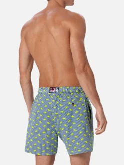 Man Comfort Light Badeshorts mit Hai-Aufdruck