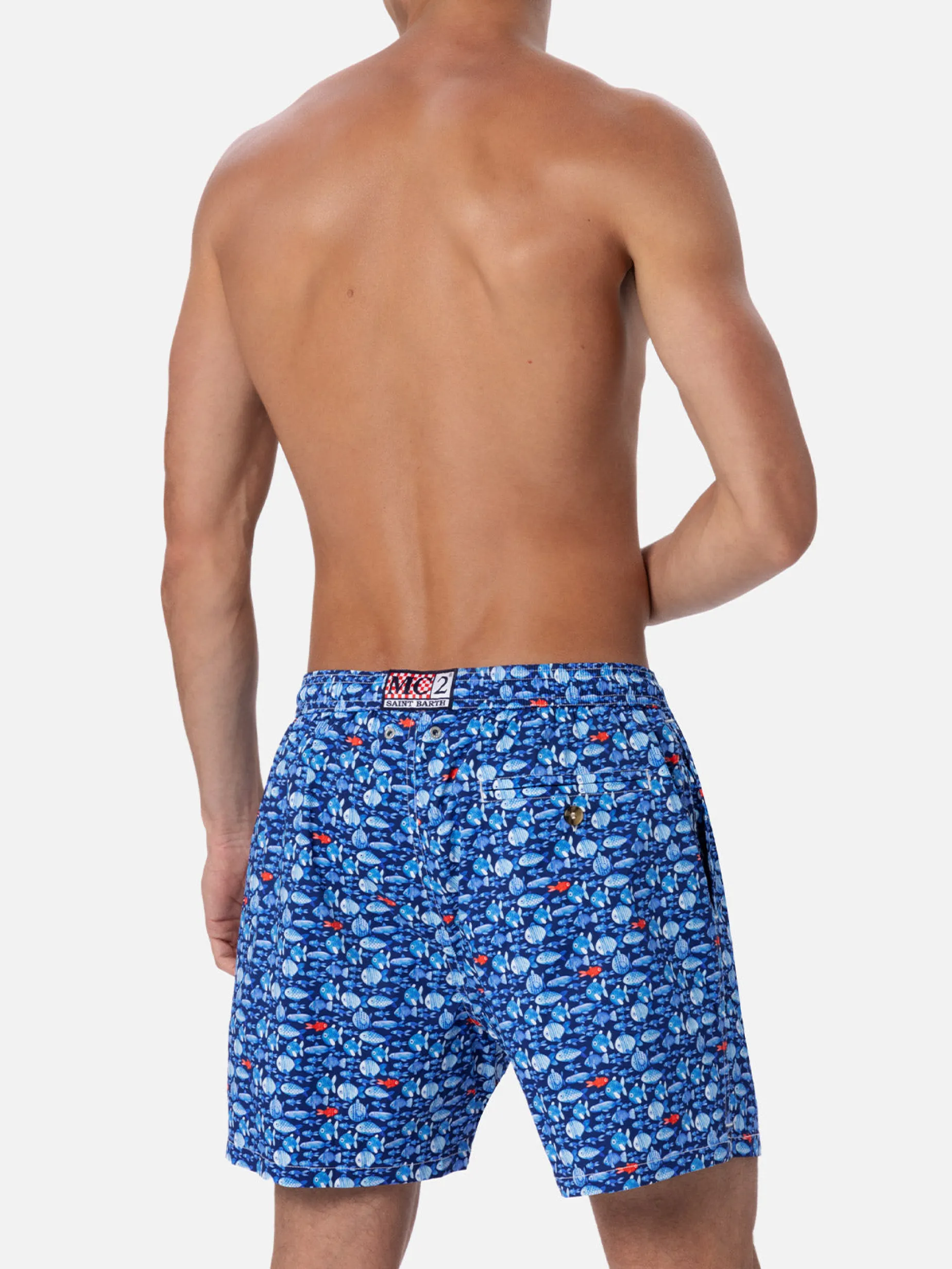 Man Comfort Light Badeshorts mit Fischaufdruck