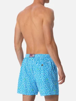 Man Comfort Light Badeshorts mit Hai-Aufdruck