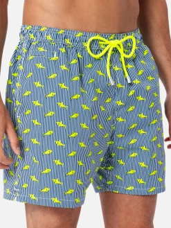 Man Comfort Light Badeshorts mit Hai-Aufdruck
