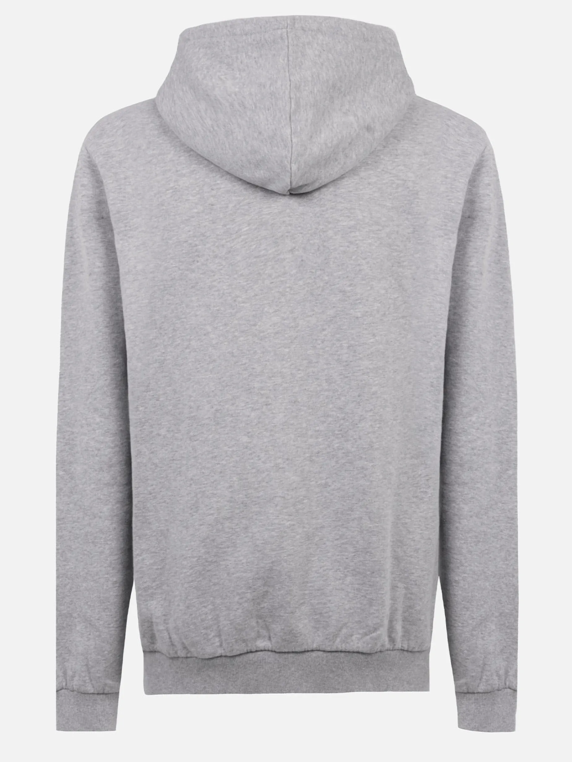 Man grey zipped and hooded sweatshirt with St. Barth embroidery