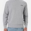 Man mélange grey sweatshirt with St. Barth embroidery