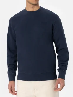 Man navy blue sweastshirt with St. Barth embroidery