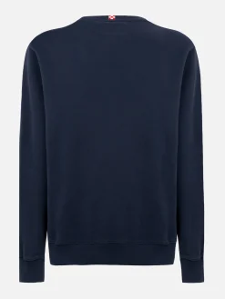 Man navy blue sweastshirt with St. Barth embroidery