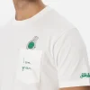 Man white cotton t-shirt Connor with I am green embroidery