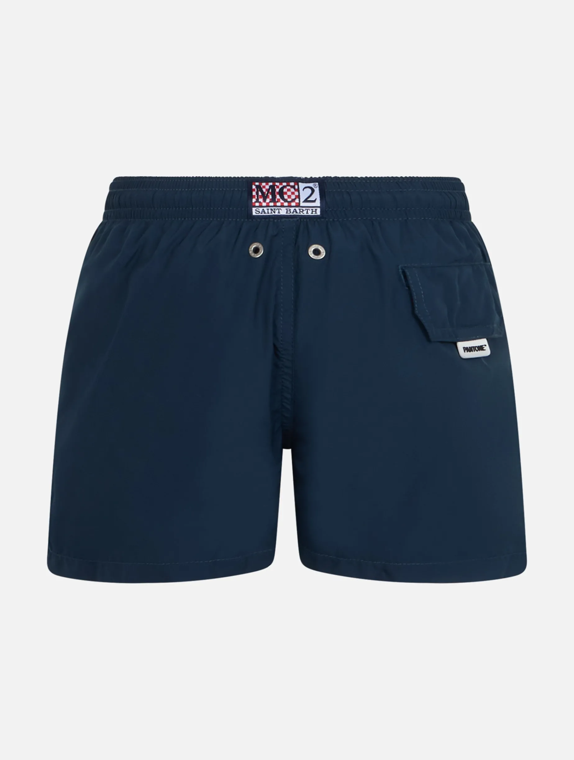 Marineblaue Badeshorts aus leichtem Stoff für Jungen von Jean Lighting Pantone | PANTONE-SONDERAUSGABE