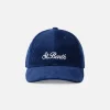 Marineblaue Cord-Baseballkappe mit gesticktem Logo