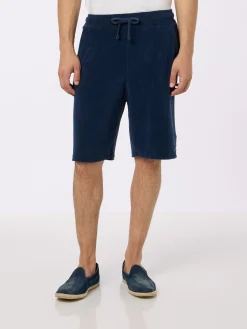 Marineblaue Frottee-Bermudashorts für Herren von Rande Sponge