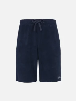 Marineblaue Frottee-Bermudashorts für Herren von Rande Sponge