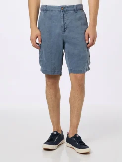 Marineblaue Herren-Bermudashorts aus Leinen von Rodi