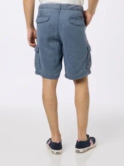 Marineblaue Herren-Bermudashorts aus Leinen von Rodi