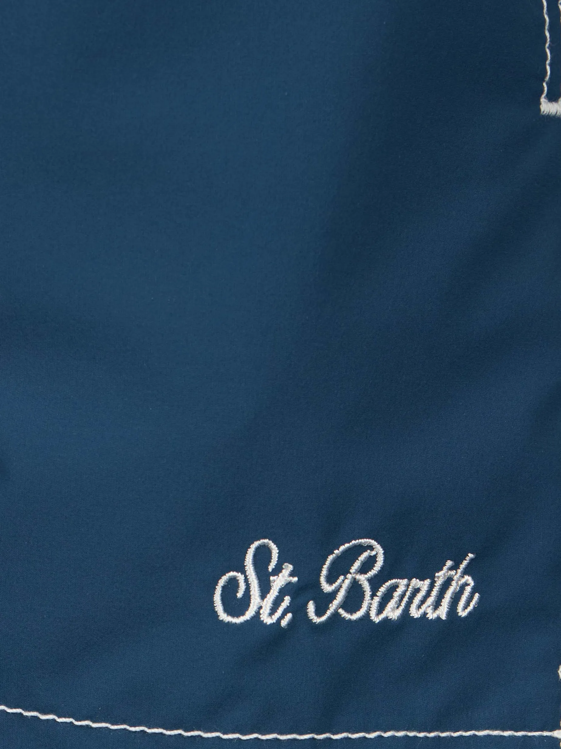 Marineblaue mittellange Badeshorts für Jungen Patmos Jr