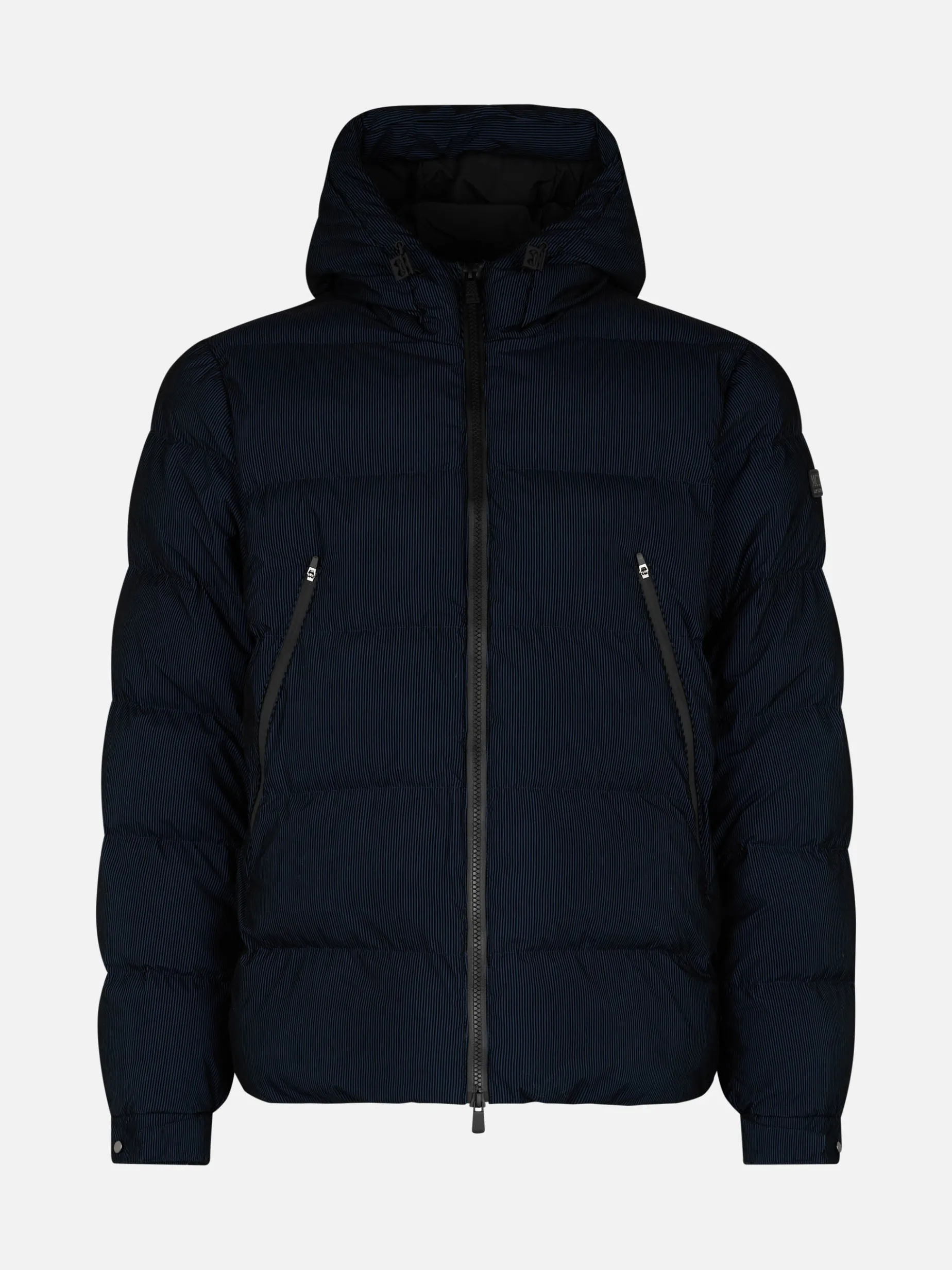 Marineblaue Pufferjacke in Cord-Optik mit Kapuze für Herren von Maier