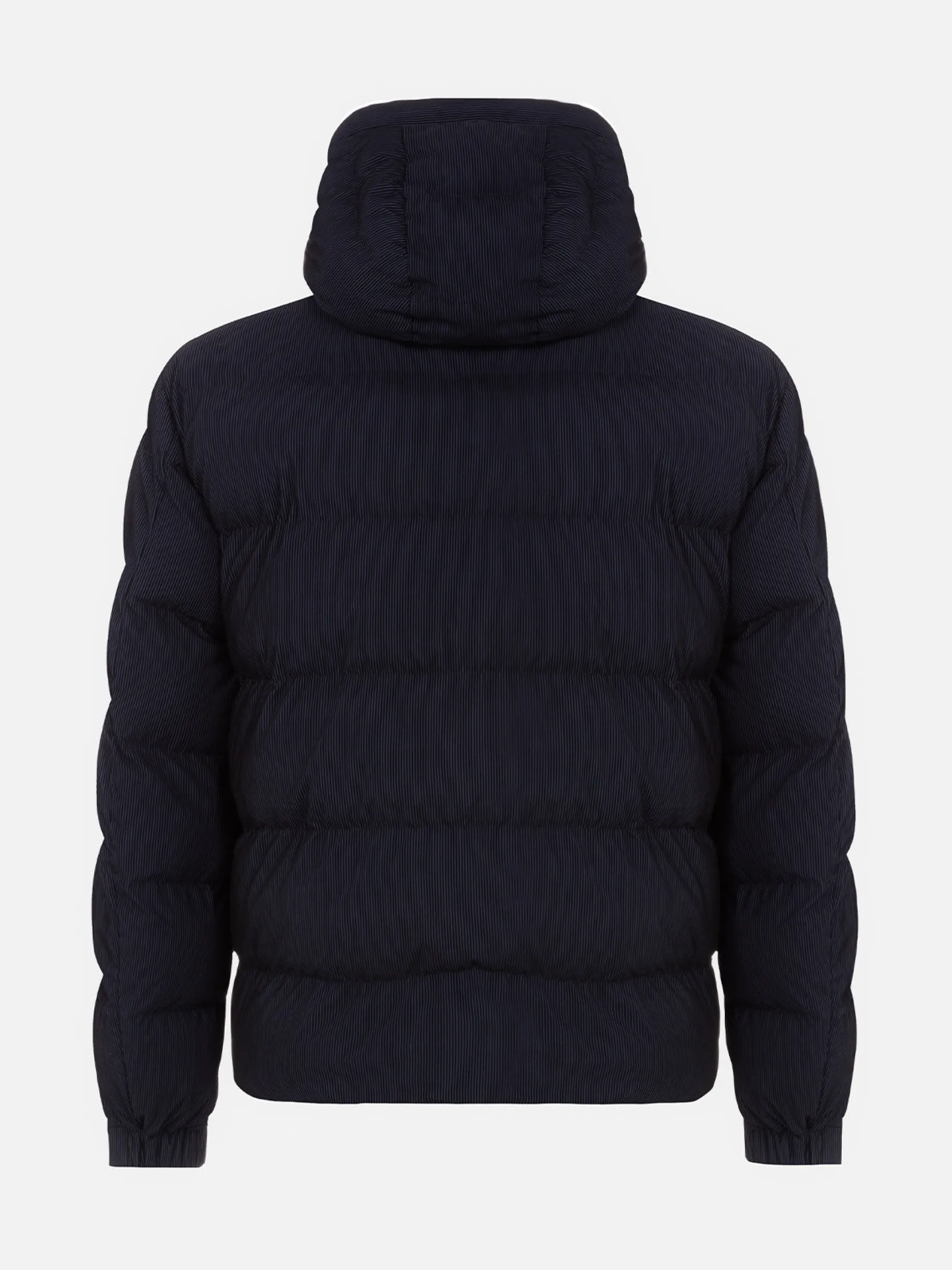 Marineblaue Pufferjacke in Cord-Optik mit Kapuze für Herren von Maier