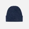 Marineblaue Rippenmütze für Herren Wengen