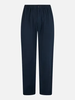 Marineblaue Seersucker-Baumwollhose für Herren von Relais