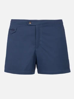 Marineblaue, taillierte Badeshorts für Herren von Harrys