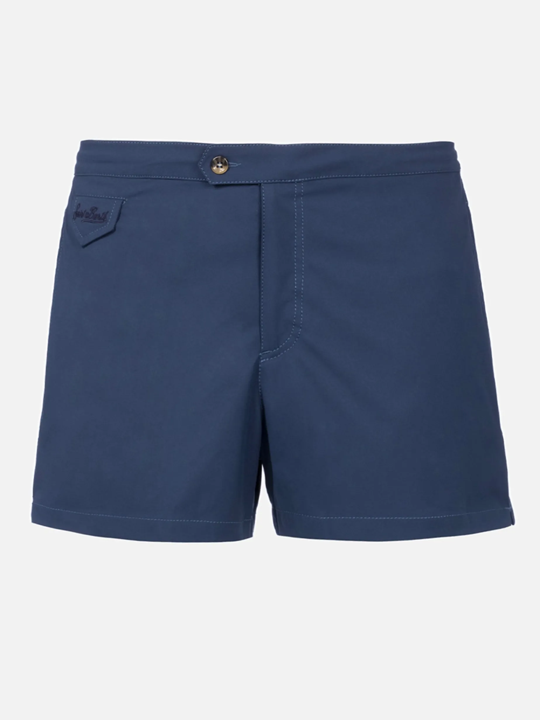 Marineblaue, taillierte Badeshorts für Herren von Harrys