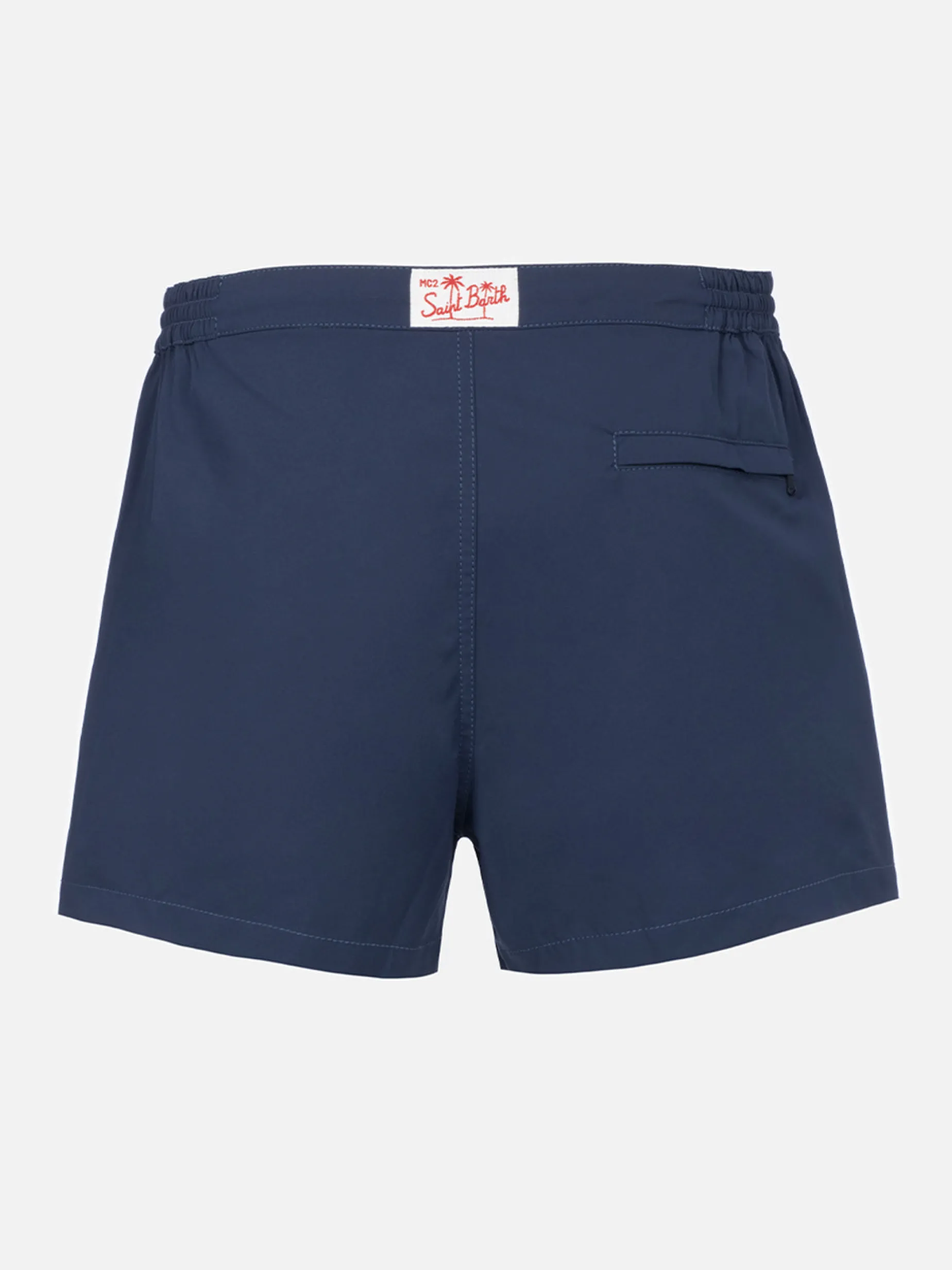 Marineblaue, taillierte Badeshorts für Herren von Harrys