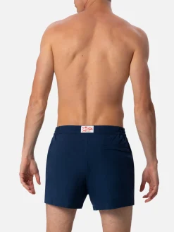 Marineblaue, taillierte Badeshorts für Herren von Harrys