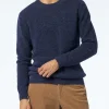 Marineblauer Herrenpullover aus Stretch-Wolle mit St. Barth-Stickerei