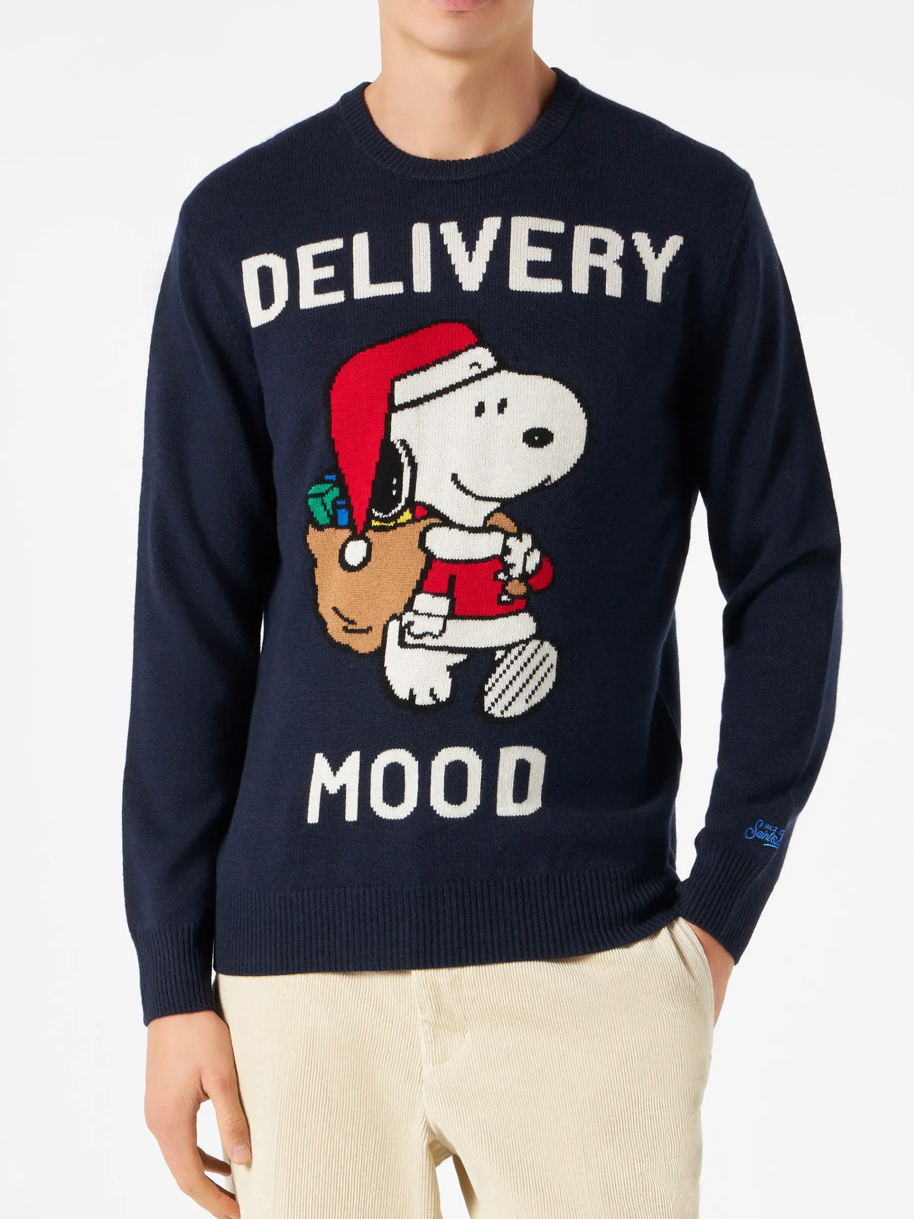 Marineblauer Herrenpullover mit Snoopy-Aufdruck | PEANUTS™ SONDEREDITION