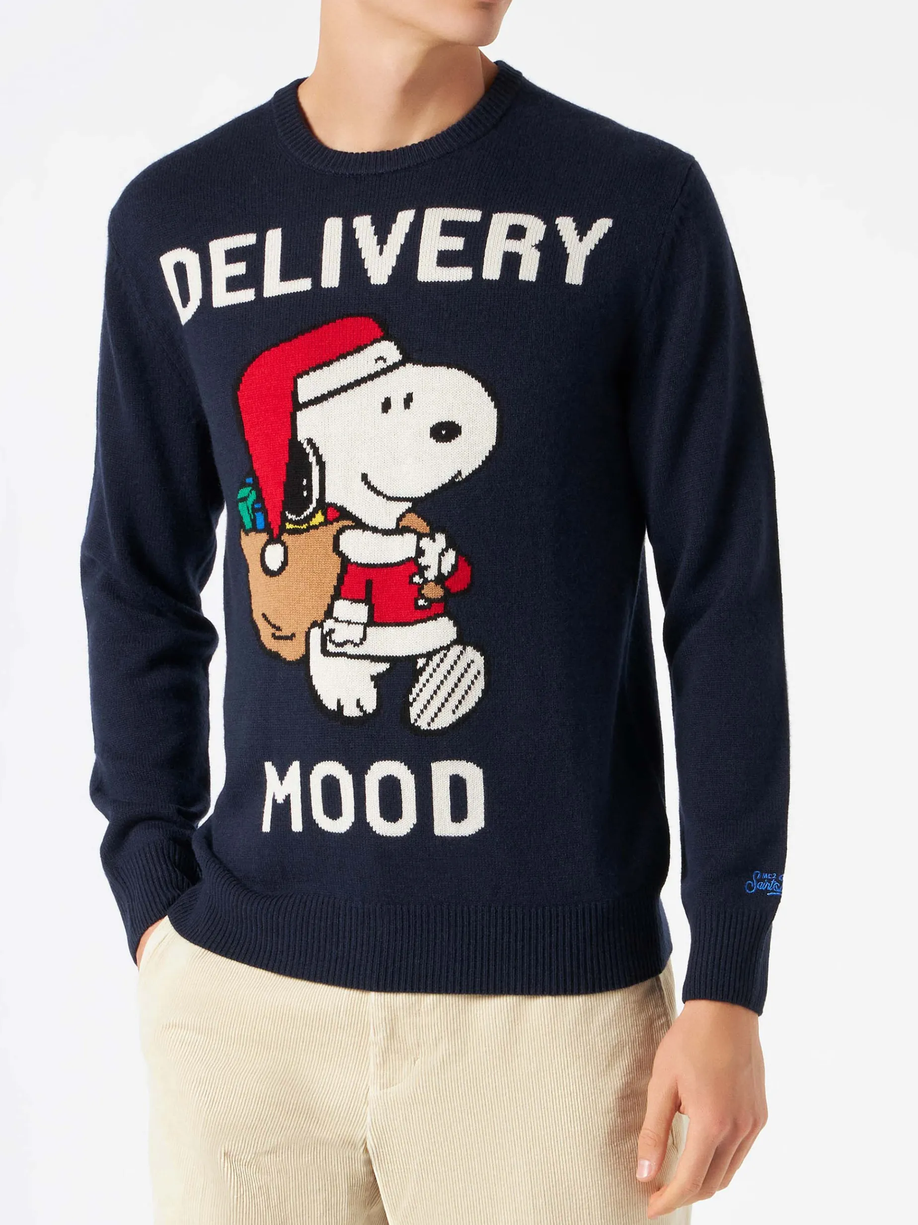 Marineblauer Herrenpullover mit Snoopy-Aufdruck | PEANUTS™ SONDEREDITION